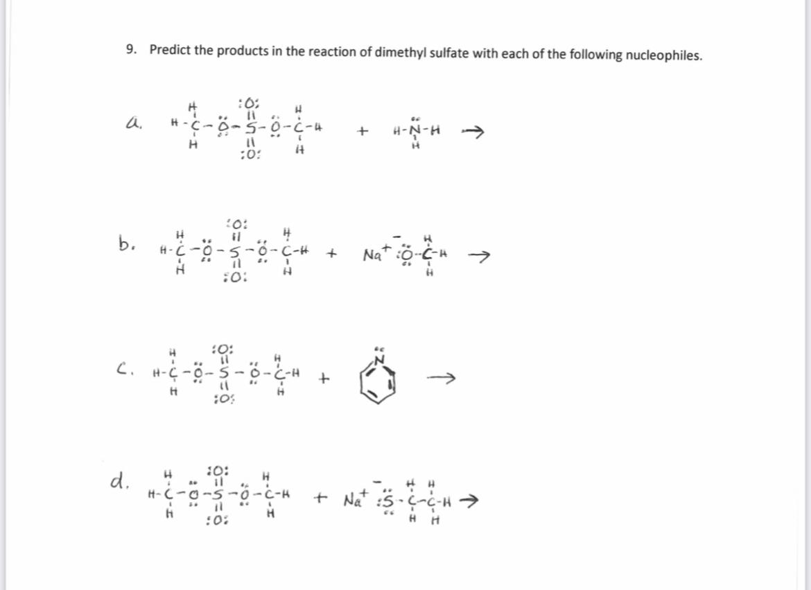 Solved 9. Predict the products in the reaction of dimethyl | Chegg.com
