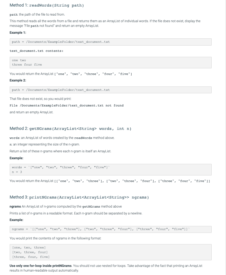 Solved 12.10 **zyLab N-Grams Background An n-gram is a | Chegg.com