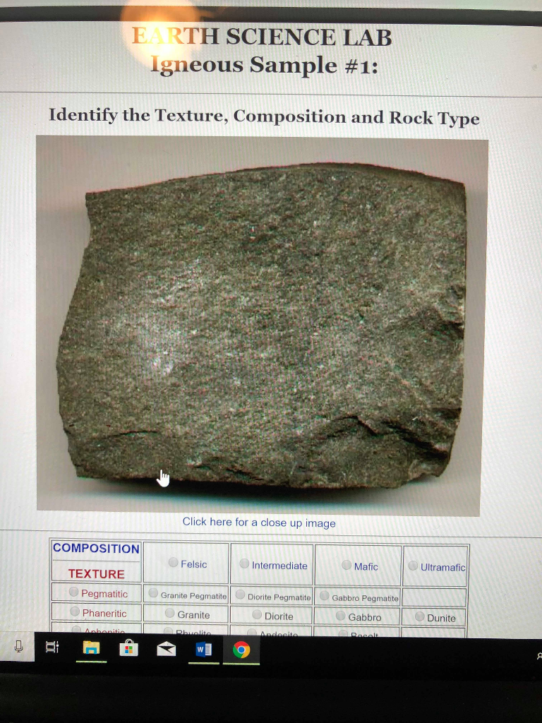 Solved Igneous Rock Sample Identification. From the Samples | Chegg.com