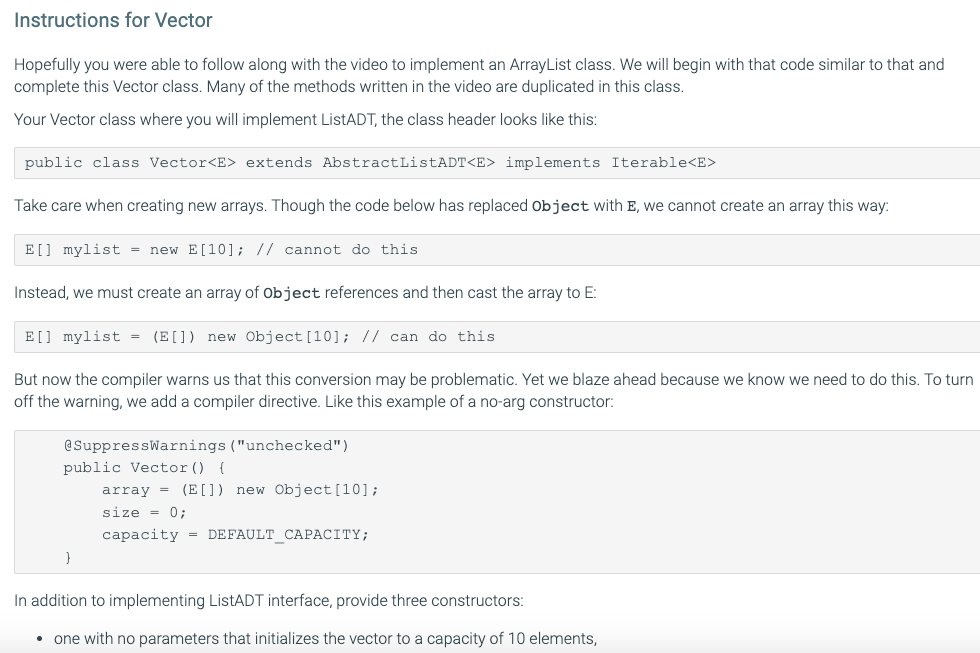 Instructions for Vector Hopefully you were able to | Chegg.com