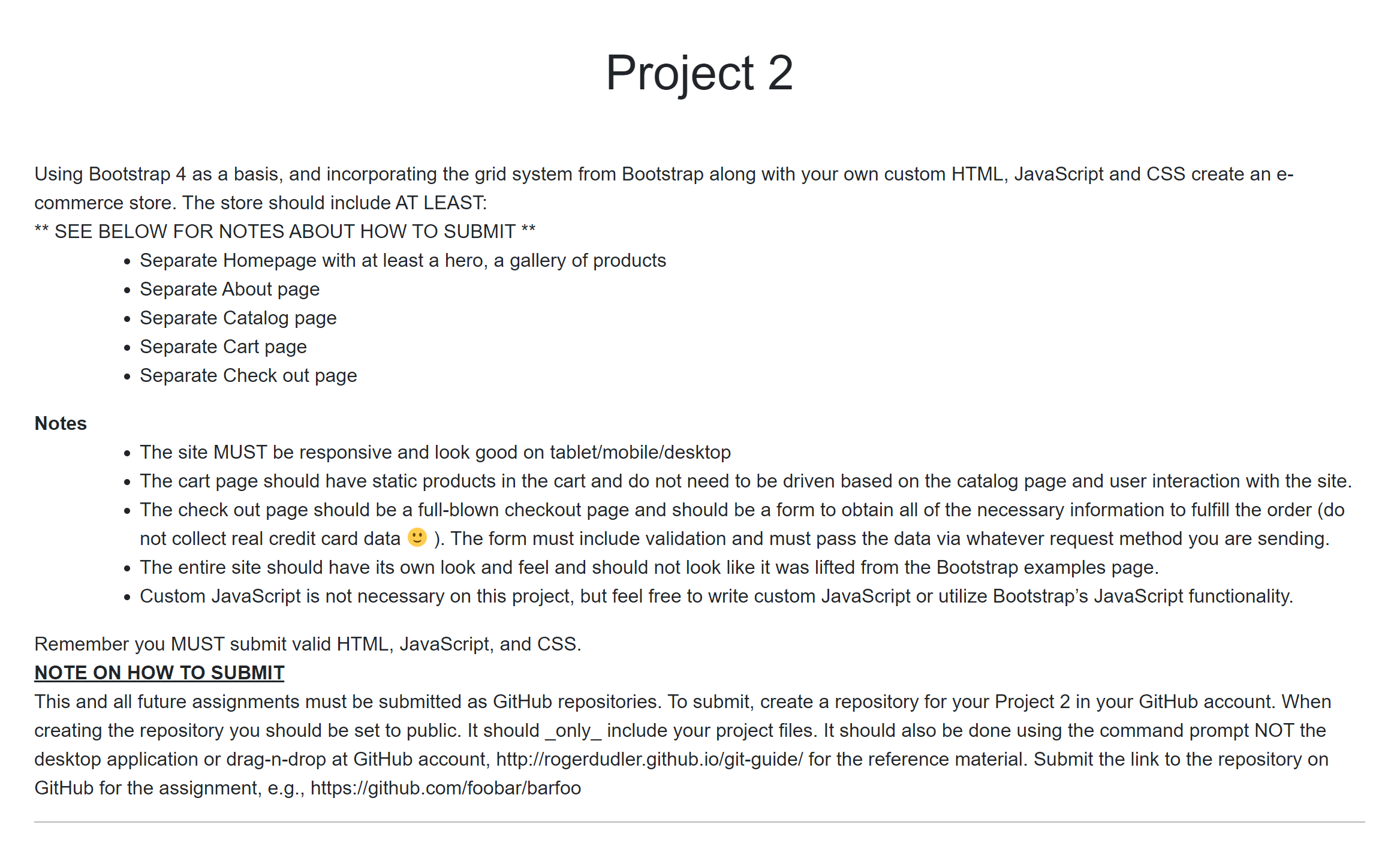 Solved Project 2 ** Using Bootstrap 4 As A Basis, And | Chegg.com