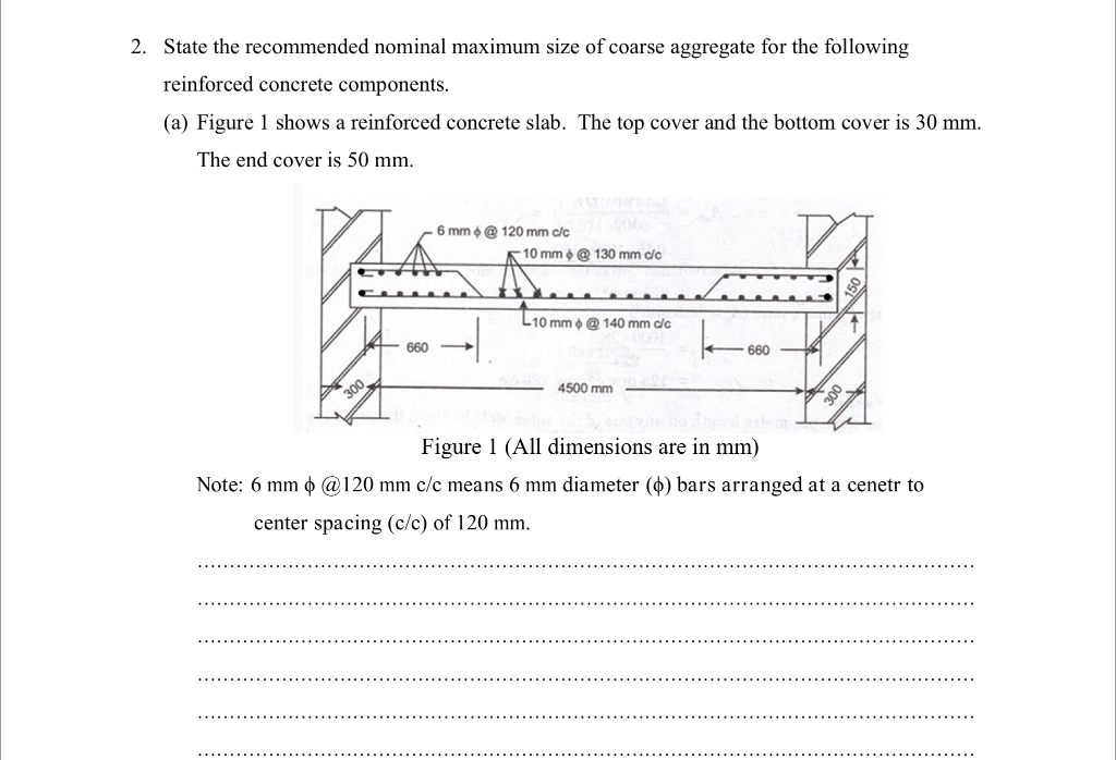 Solved 2. State the recommended nominal maximum size of | Chegg.com