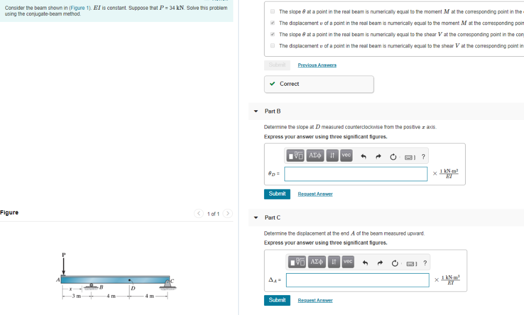 Solved Consider the beam shown in (Figure 1). EI is constant | Chegg.com