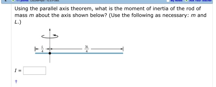 Solved Using the parallel axis theorem, what is the moment | Chegg.com