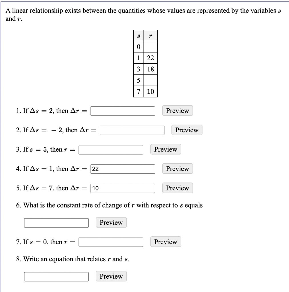 Solved A linear relationship exists between the quantities | Chegg.com