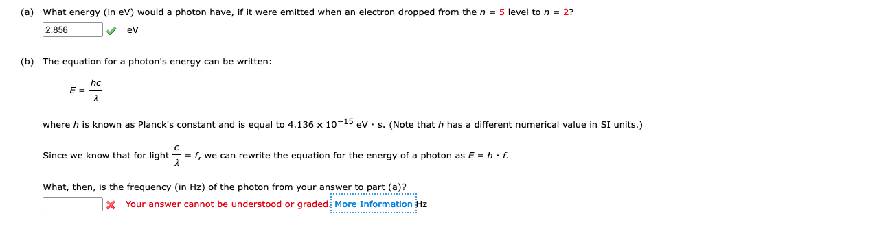 Solved (a) What Energy (in EV) Would A Photon Have, If It | Chegg.com