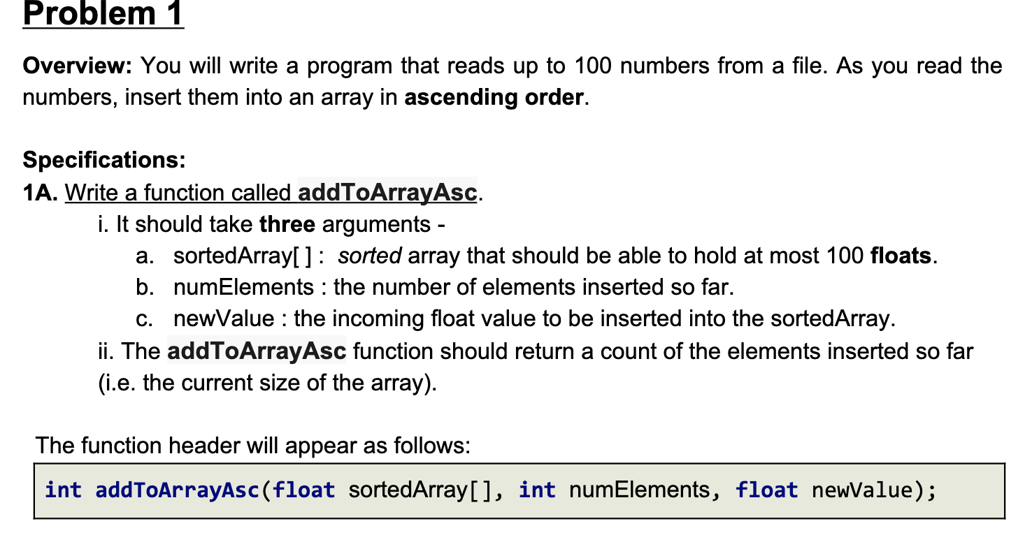 Solved Problem 1 Overview: You will write a program that | Chegg.com