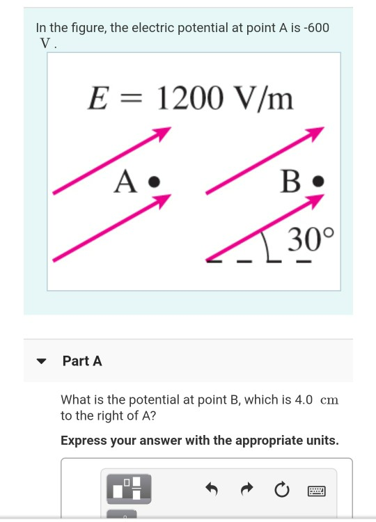 Solved In The Figure, The Electric Potential At Point A Is | Chegg.com