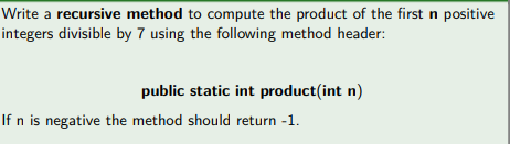 Solved Write a recursive method to compute the product of | Chegg.com