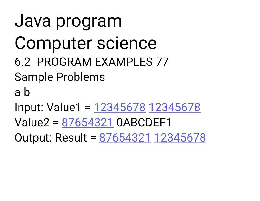 Java program Computer science 6.2. PROGRAM EXAMPLES | Chegg.com