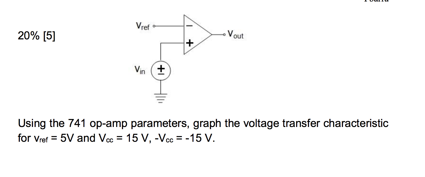 Solved Vref 20% [5] Vout + Vin + Using the 741 op-amp | Chegg.com