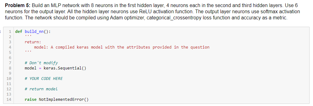 Solved Problem 5: Build an MLP network with 8 neurons in the | Chegg.com