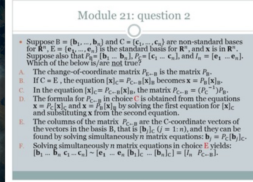 Solved Module 21: Question 2 O = Suppose B (b₁,..., B) And C | Chegg.com