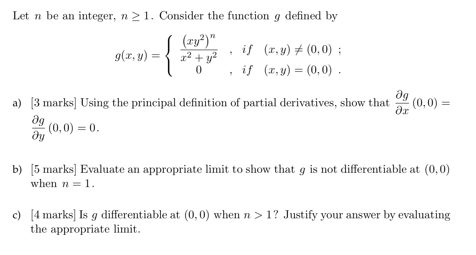 Solved Let N Be An Integer, N >1. Consider The Function G | Chegg.com