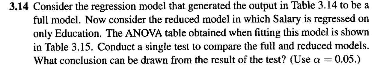 Solved 3.14 Consider the regression model that generated the | Chegg.com