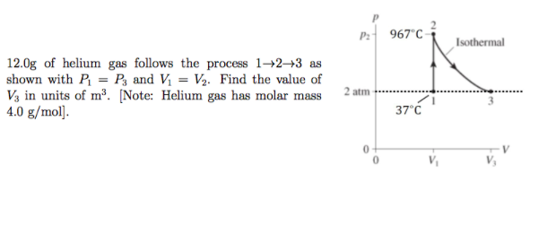 Solved P967°C Isothermal 12.0g of helium gas follows the | Chegg.com