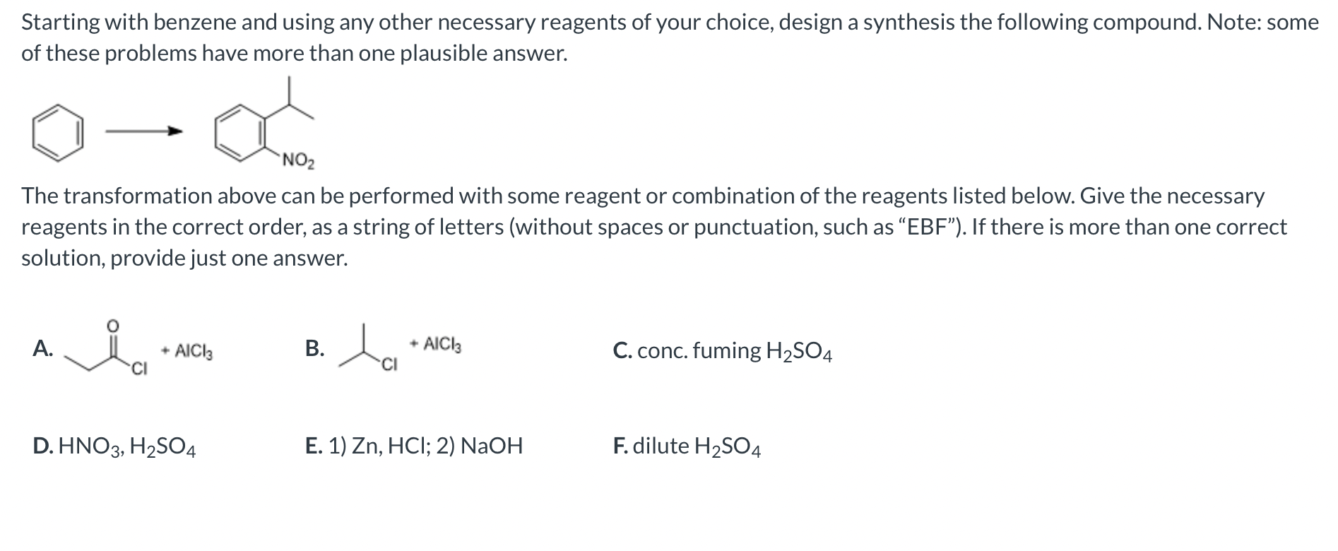 Solved Starting With Benzene And Using Any Other Necessary | Chegg.com