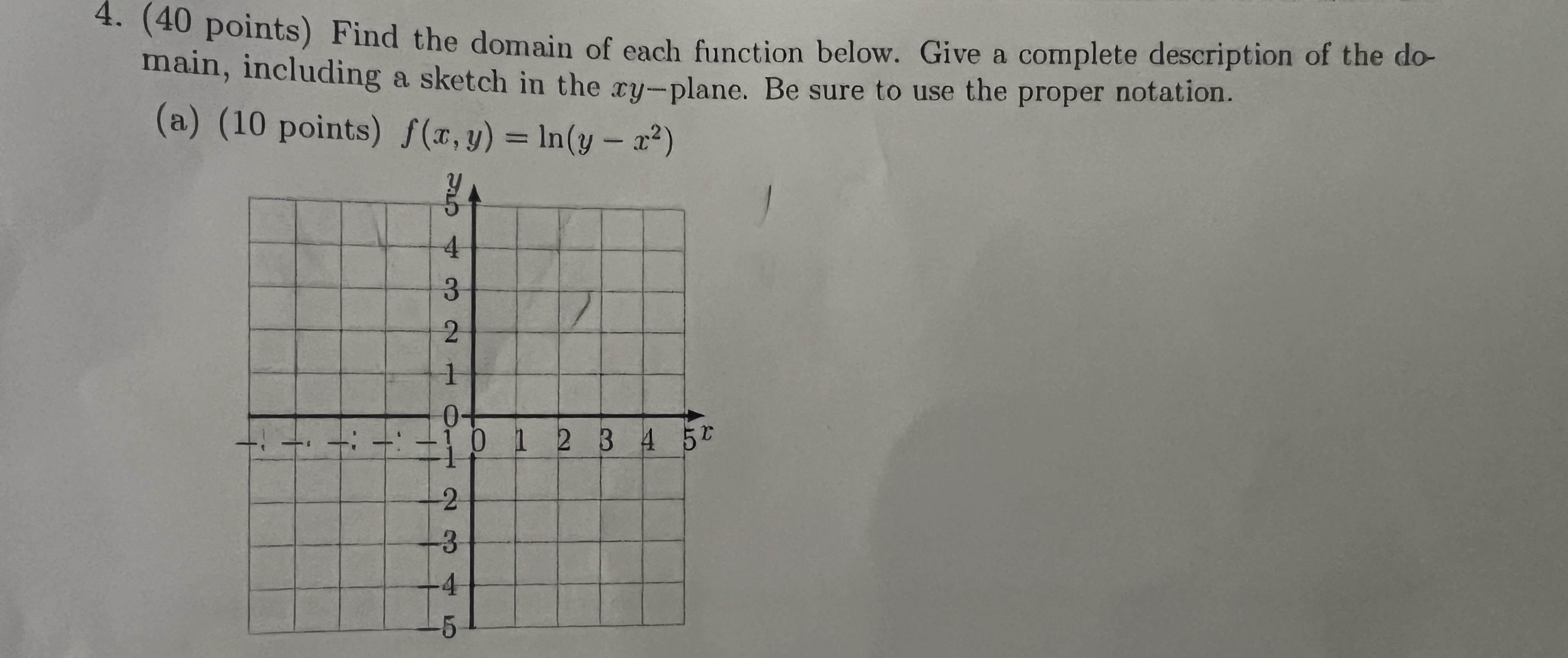 Solved 4. ( 40 points) Find the domain of each function | Chegg.com