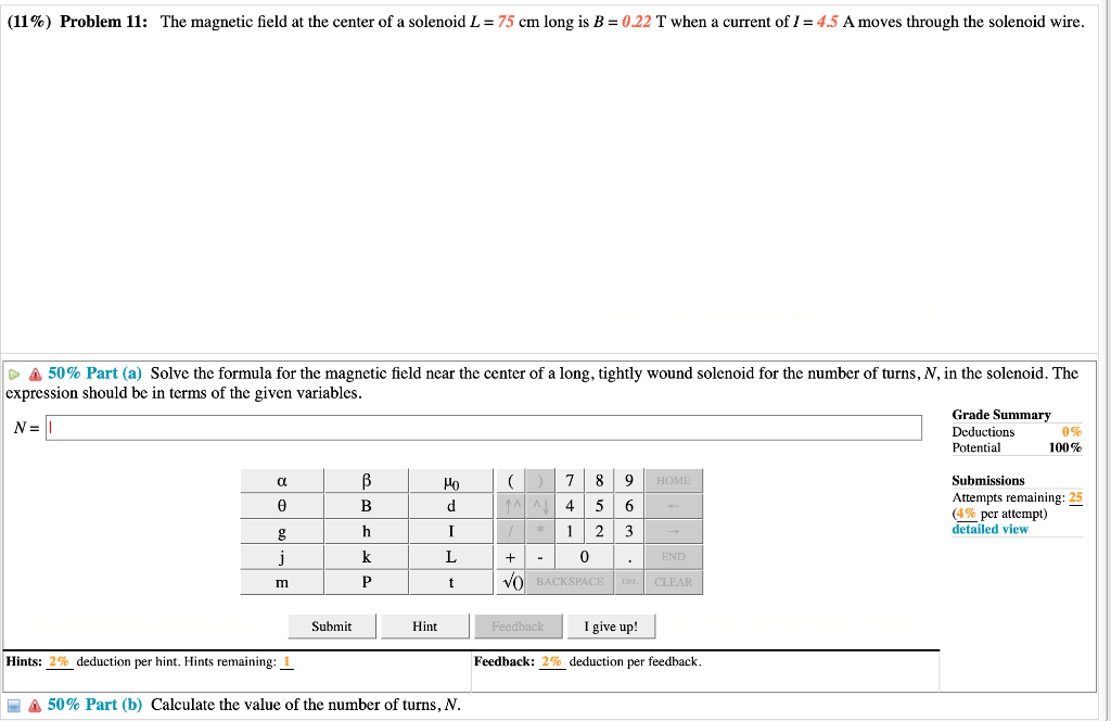 Solved (11\%) Problem 11: The Magnetic Field At The Center | Chegg.com