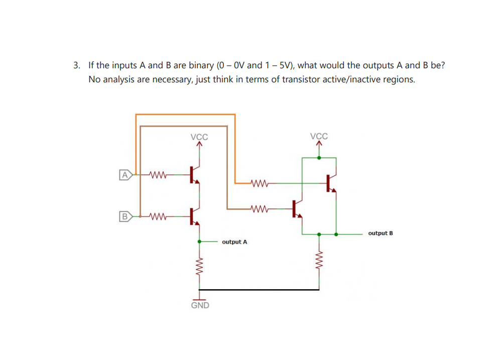 Solved 3. If The Inputs A And B Are Binary (0−0 V And 1−5 | Chegg.com