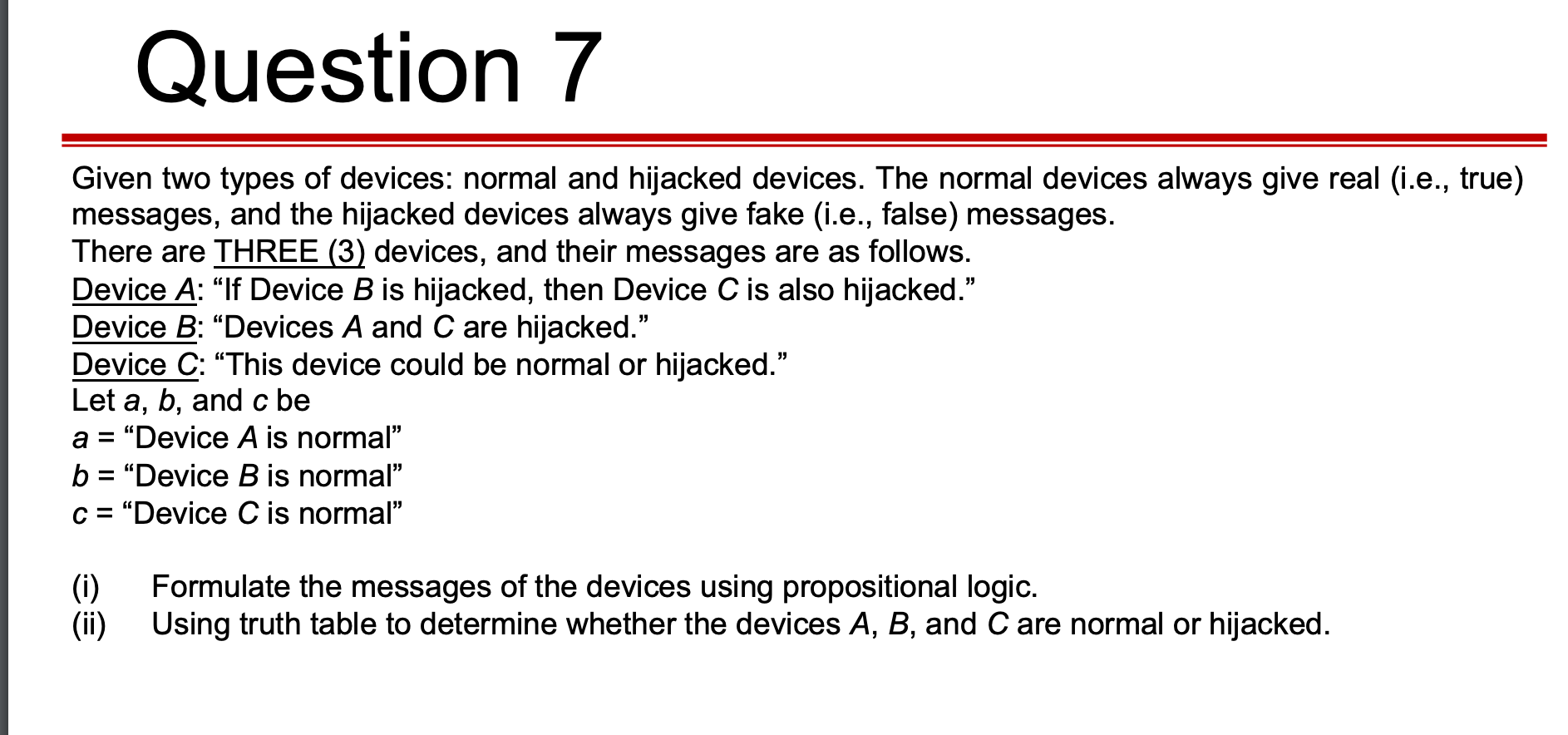 Solved Question 7 5 Given Two Types Of Devices: Normal And | Chegg.com