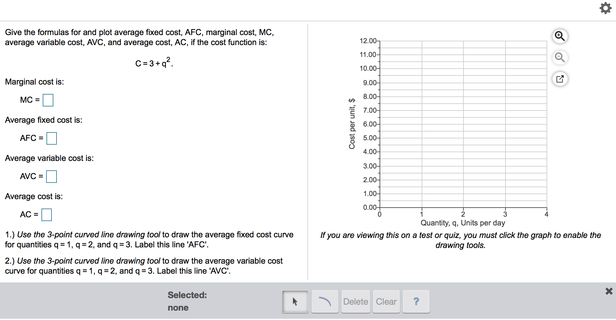 Solved Give the formulas for and plot average fixed cost,