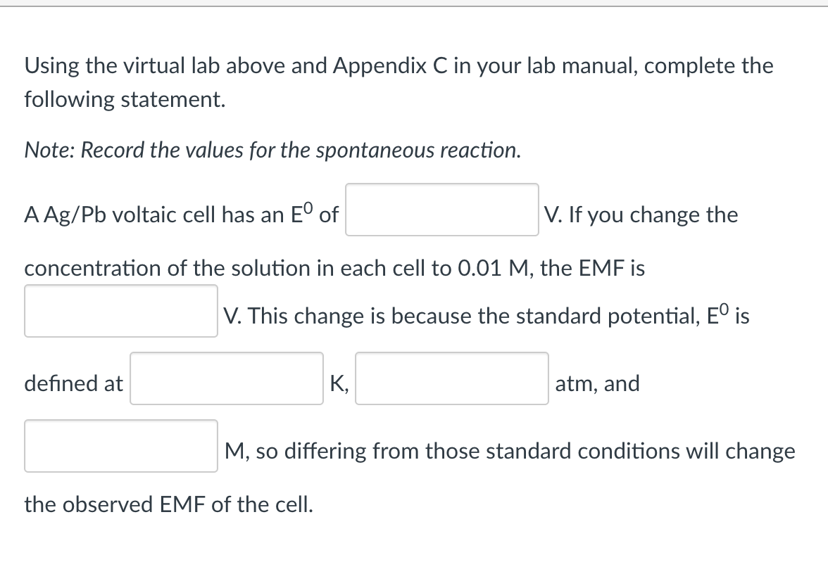 Solved Using the virtual lab above and Appendix C in your | Chegg.com