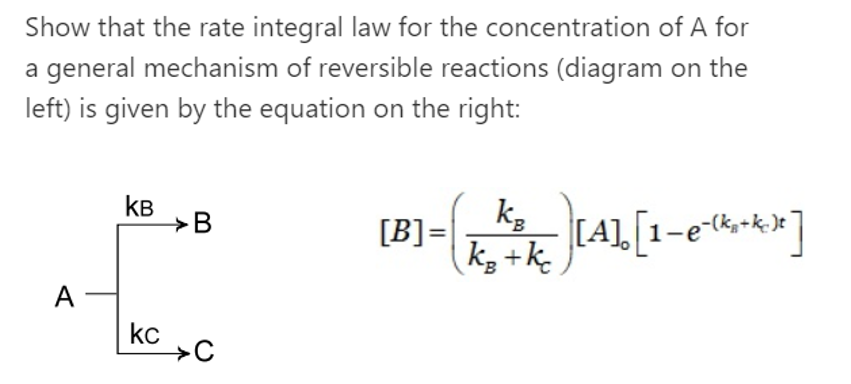 Solved Show that the rate integral law for the concentration | Chegg.com