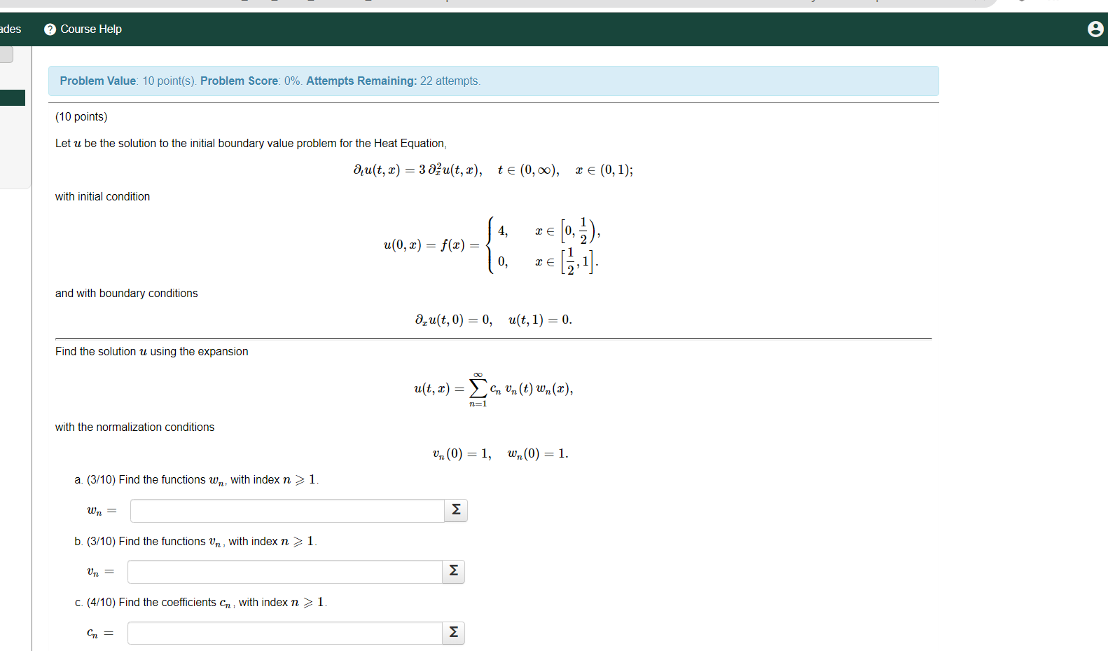 Solved ades Course Help Problem Value: 10 point(s). Problem | Chegg.com
