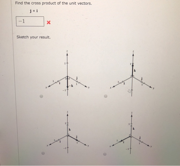 Solved Find The Cross Product Of The Unit Vectors Jx I Chegg Com