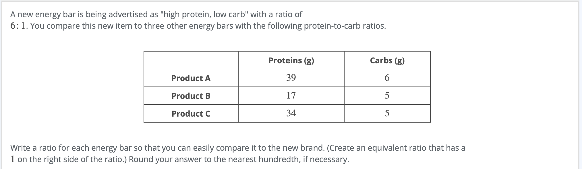 Solved A new energy bar is being advertised as "high