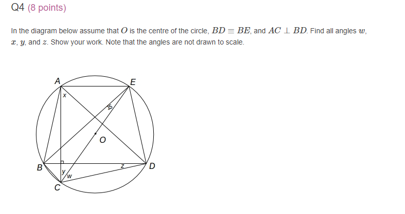 Solved Q4 (8 points) In the diagram below assume that O is | Chegg.com