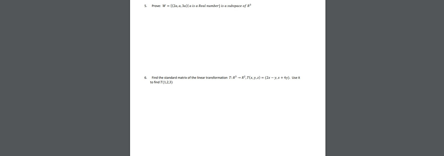 Solved 5 Prove W 2a A 3a A Is A Real Number Is Chegg Com