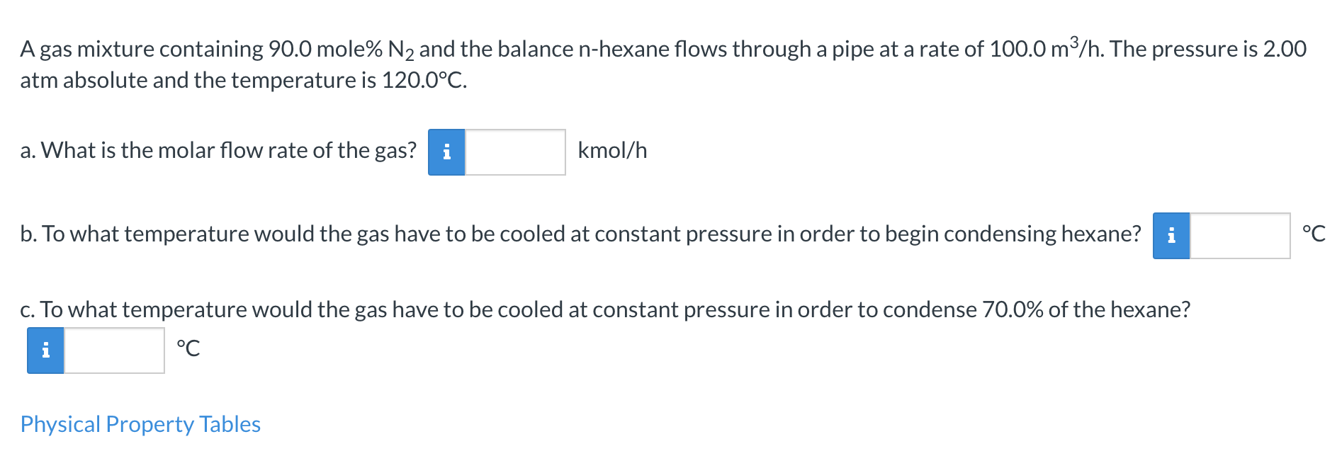 Solved A Gas Mixture Containing 90.0 Mole% N₂ And The | Chegg.com