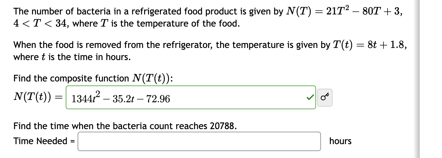Solved The number of bacteria in a refrigerated food product