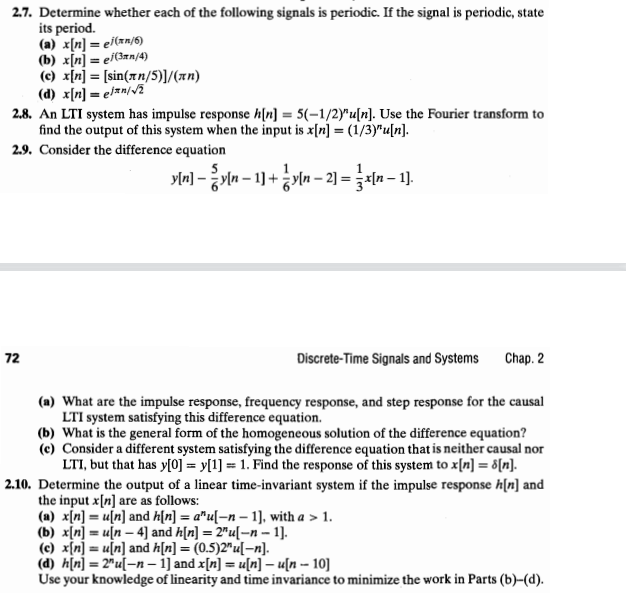 Solved 2 7 Determine Whether Each Of The Following Signals