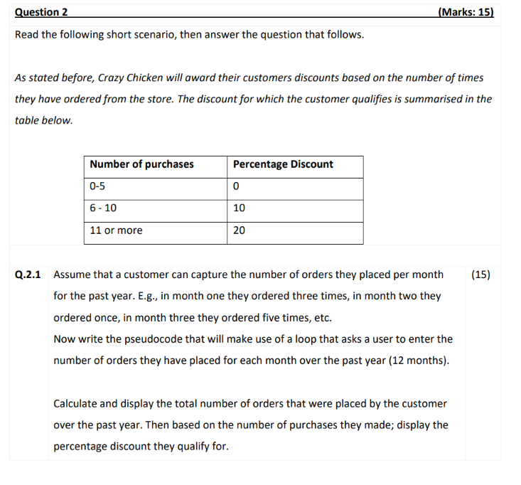 Solved Read The Following Short Scenario, Then Answer The | Chegg.com