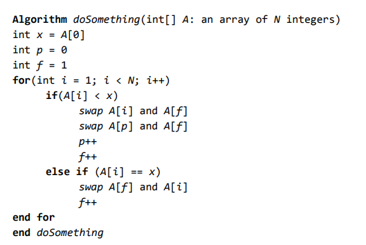 Solved For each piece of pseudocode, give a thorough | Chegg.com