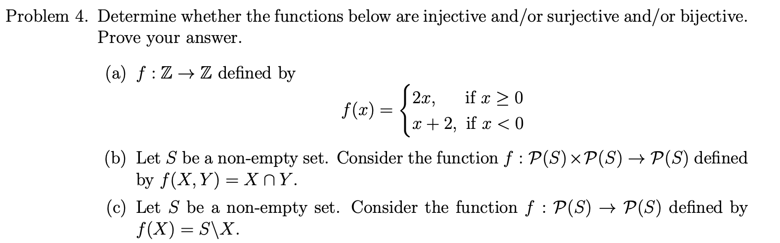 Solved Determine Whether The Functions Below Are Injective | Chegg.com