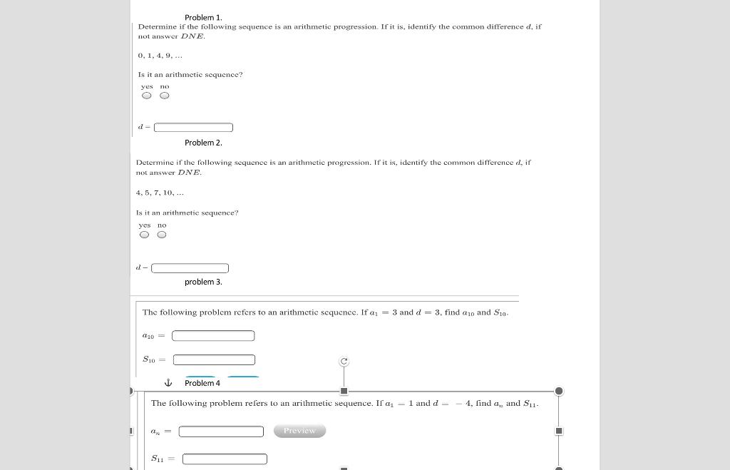 Solved Problem 1 Determine if the following sequence is an | Chegg.com