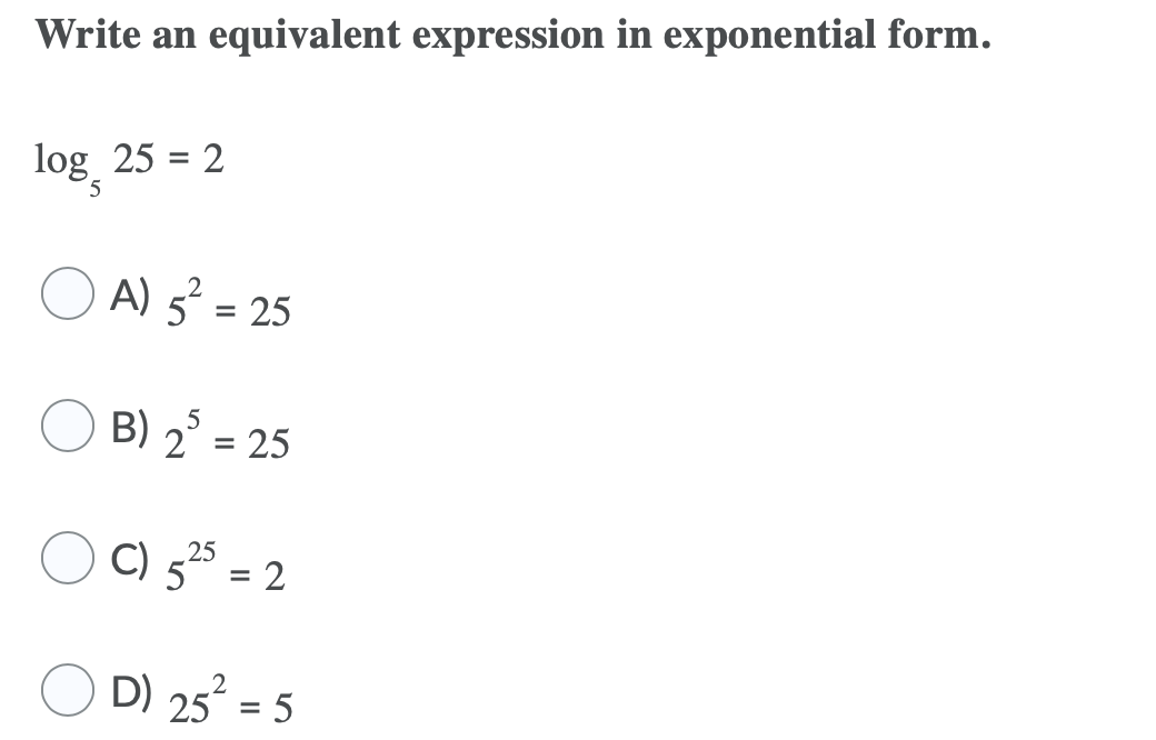 Solved Write an equivalent expression in exponential form. | Chegg.com