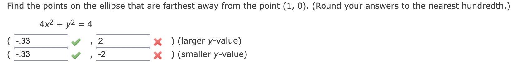 Solved Find the points on the ellipse that are farthest away | Chegg.com