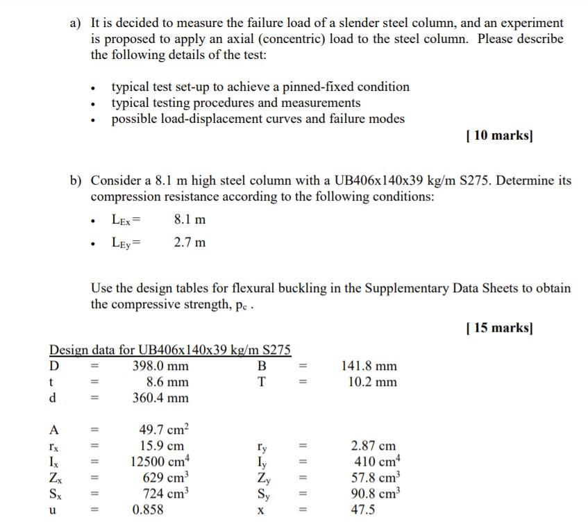 Solved Strut table selection Type of section T