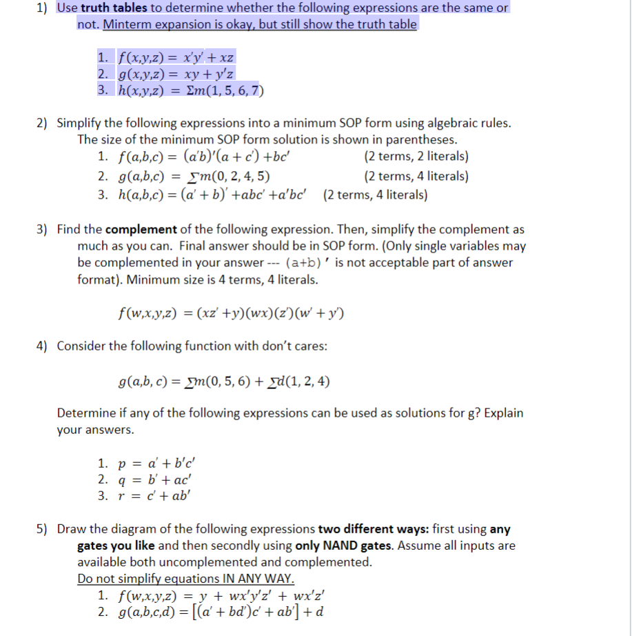 PLease show work Use truth tables to determine Chegg