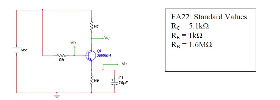 Solved 1. For the fixed current biasing circuit in Figure 1, | Chegg.com
