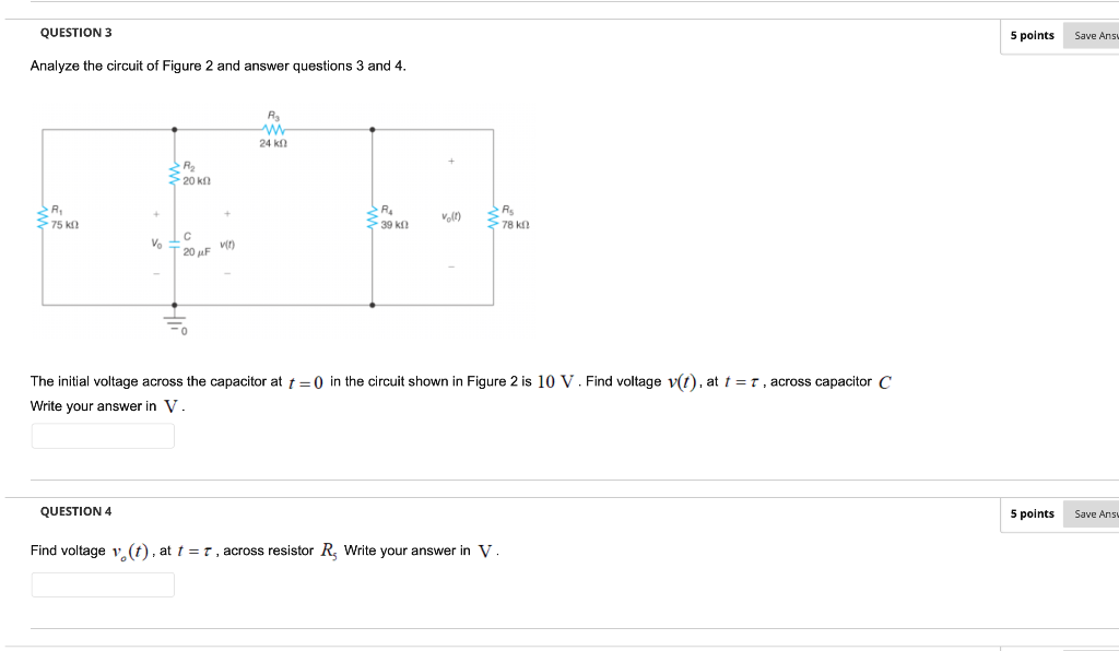 Solved QUESTION 1 5 points Save Anse Analyze the circuit of | Chegg.com