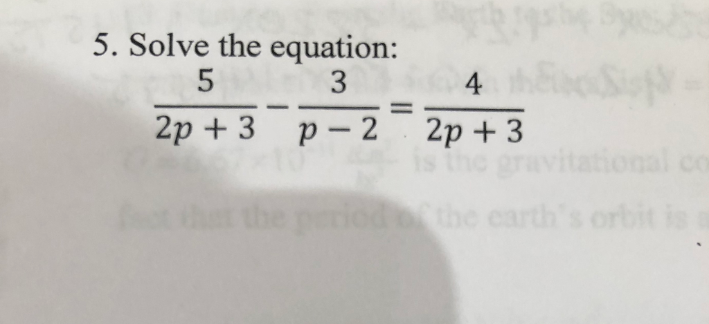 4 2p 10 3 5p − 2 solve for p