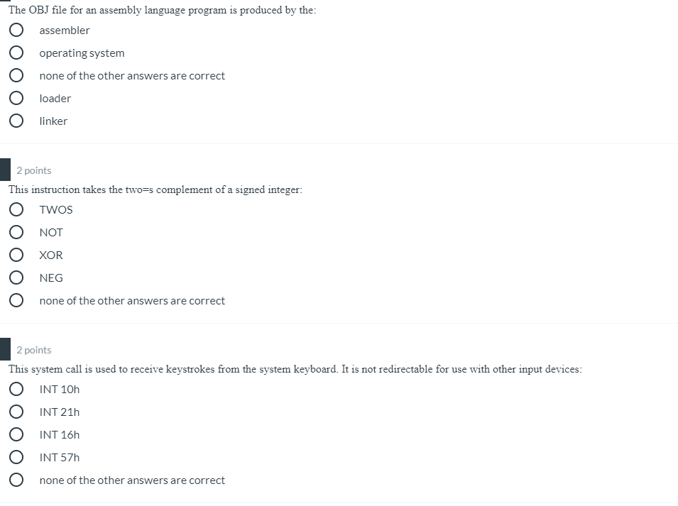 Solved The OBJ file for an assembly language program is | Chegg.com