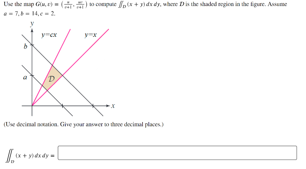 Solved w (otruf 1 Use the map G(u, v) = a = 7, b = 14,c = 2. | Chegg.com