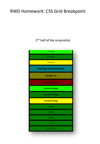 RWD Homework: CSS Grid Breakpoint 2nd half of the | Chegg.com